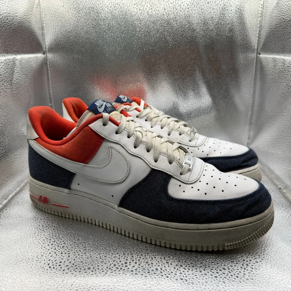 Size 11 Nike Air Force 1 '07 LX 'USA Denim' Red White Blue Mens Shoes DJ5174-100